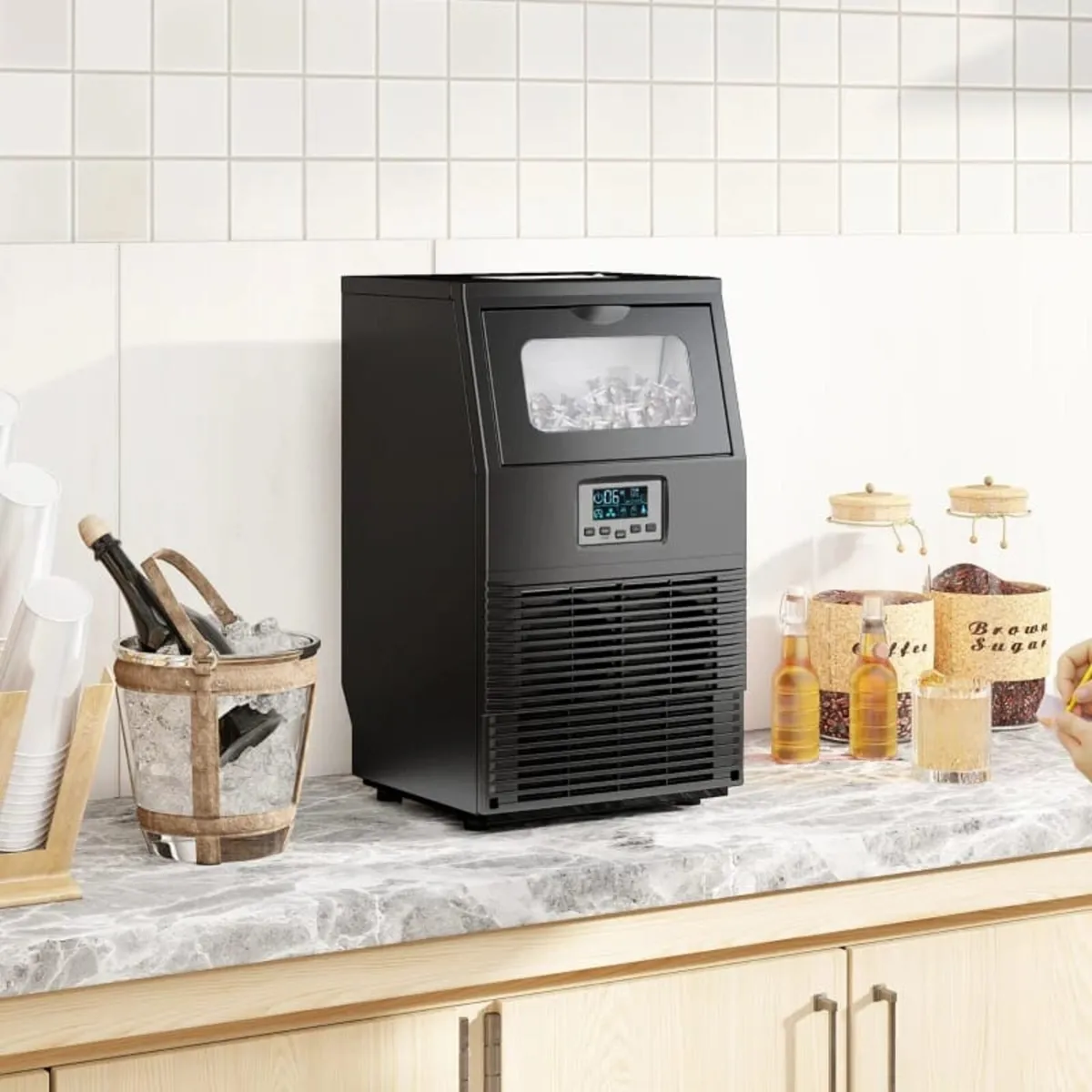 Commercial Ice Maker with 4kg Ice Storage - Black - Image 3