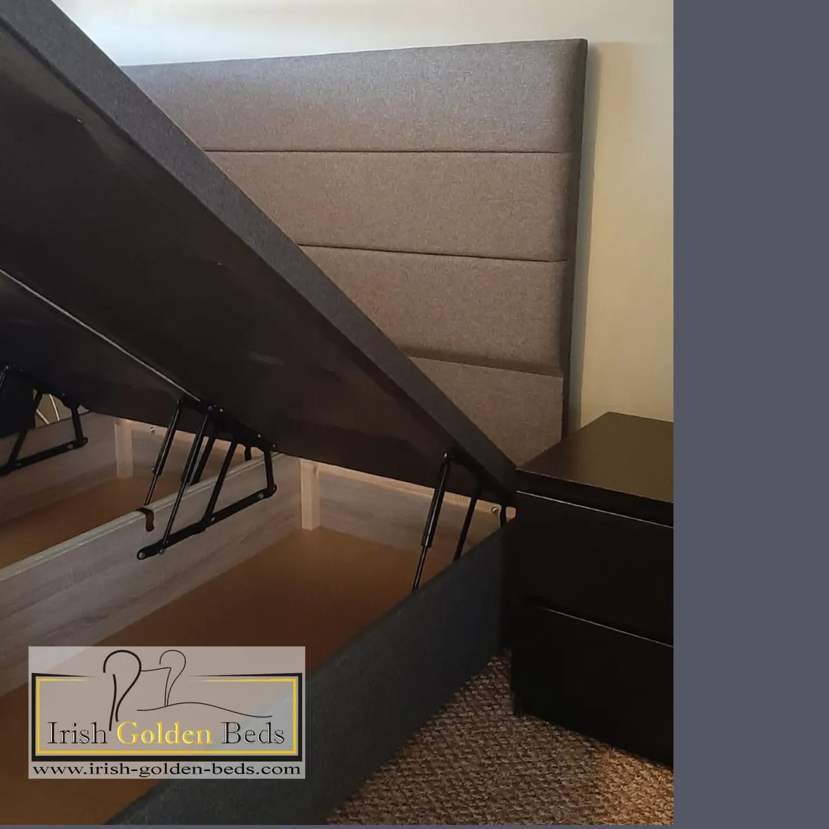 ANY HEADBOARD HEIGHT  Ottoman Storage Bed Gas Lift - Image 2