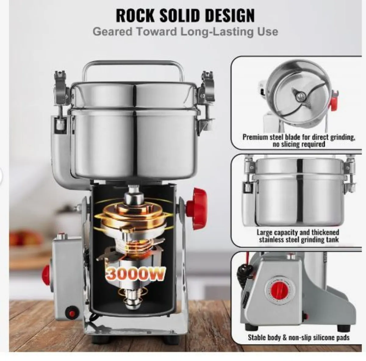 1000g Electric Grain Mill Grinder, High Speed 3000 - Image 4