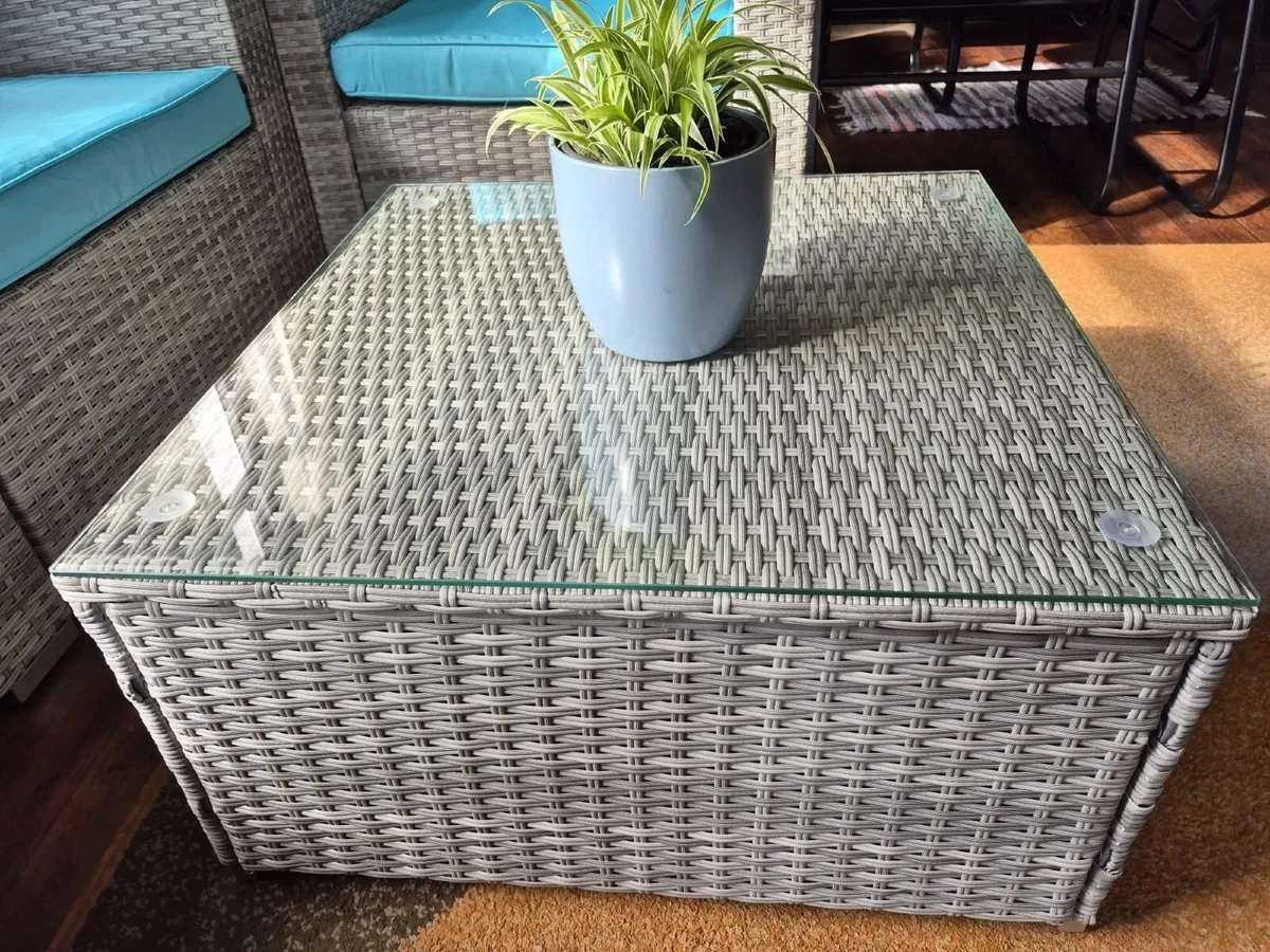 Bora Bora Rattan Garden Sofa Set with Table & Foot - Image 2