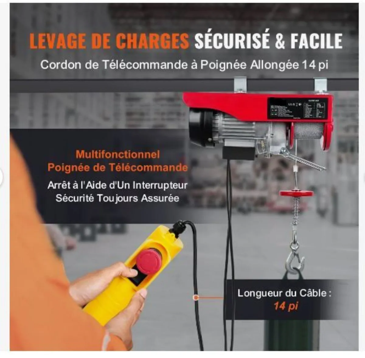 Electric Hoist, 249.5 kg Lifting Capacity, 510W - Image 4
