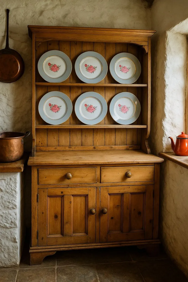 Antique Vintage MINTON plates dresser cottage - Image 1