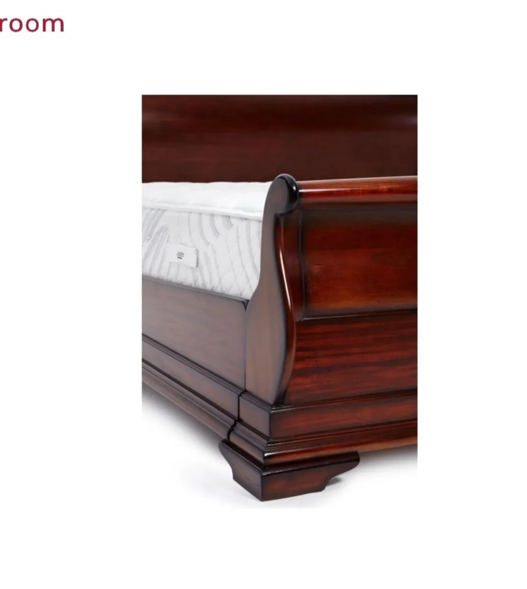 Sleigh bed and 2 lockers - Image 4