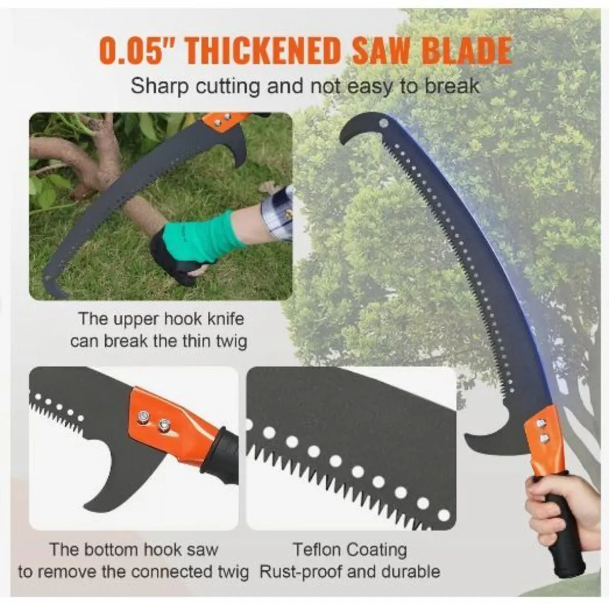 Manual Pole Saw, 2.2-8.2 m Extendable Tree - Image 4