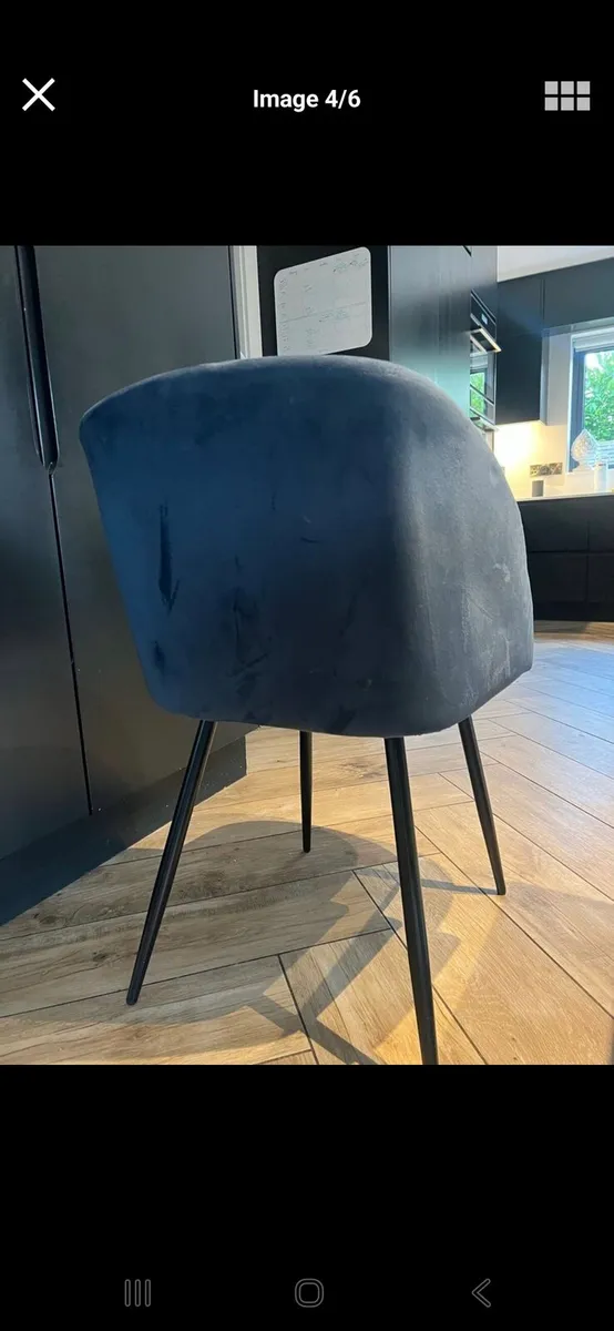 6 beautiful navy blue dining chairs kitchen chairs - Image 3