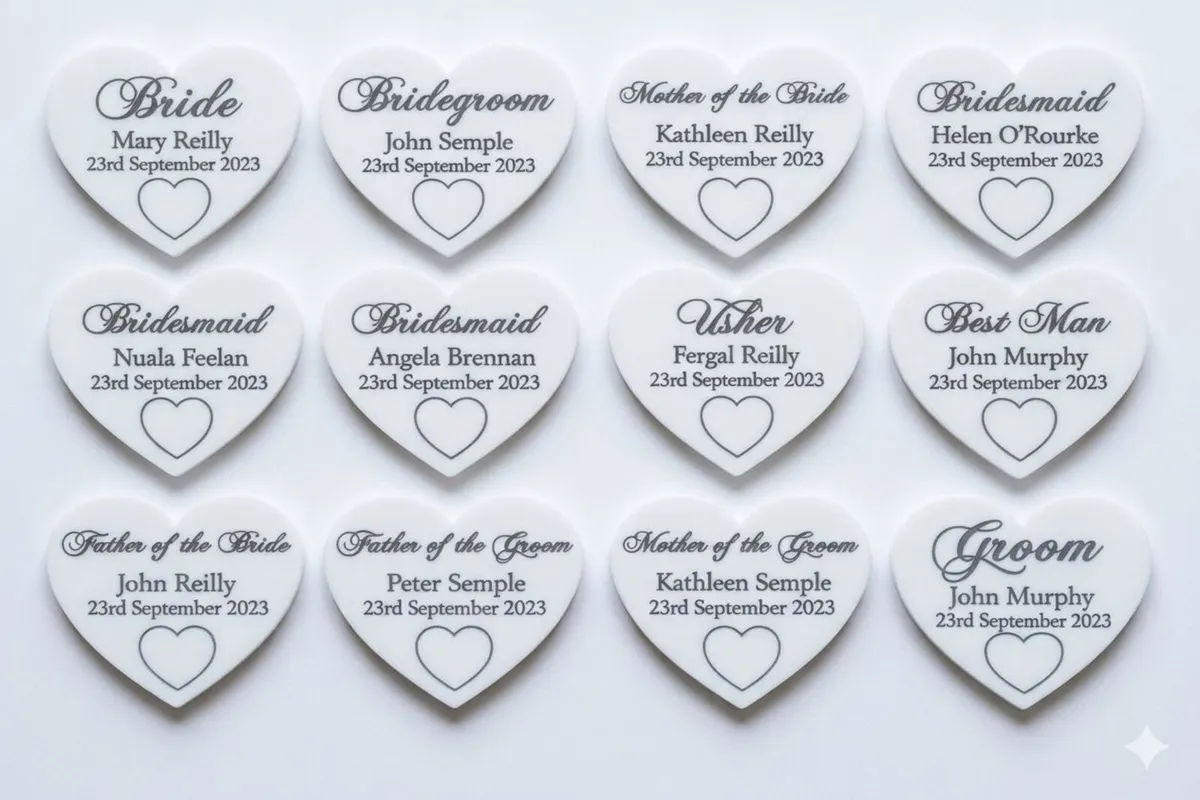 Wedding Table Place Names - Wooden Hearts Qty 5 - Image 4
