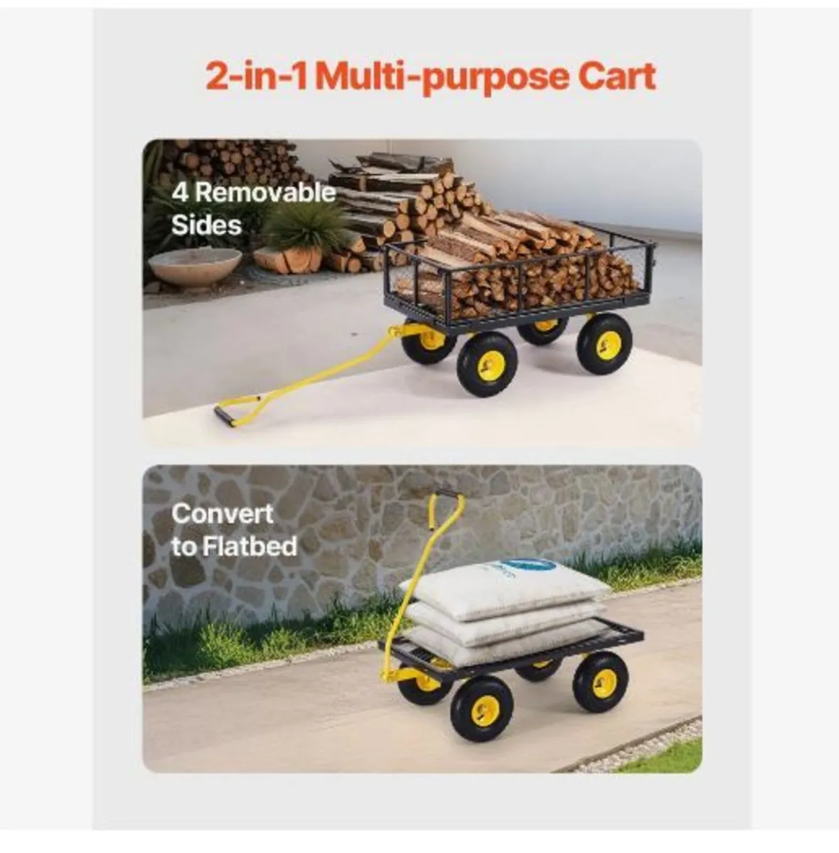 900 Lbs Heavy Duty Steel Garden Cart - Image 2