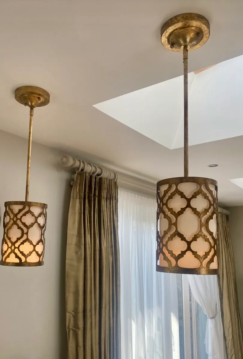 Arabella Gold Pendant lights x2 - Image 3