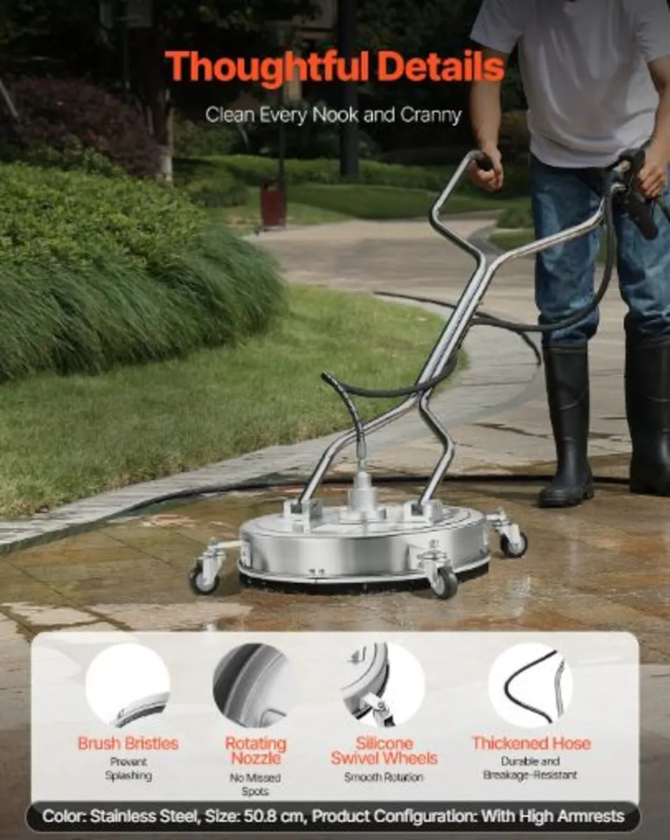 20" Pressure Washer Surface Cleaner, Stainless - Image 2