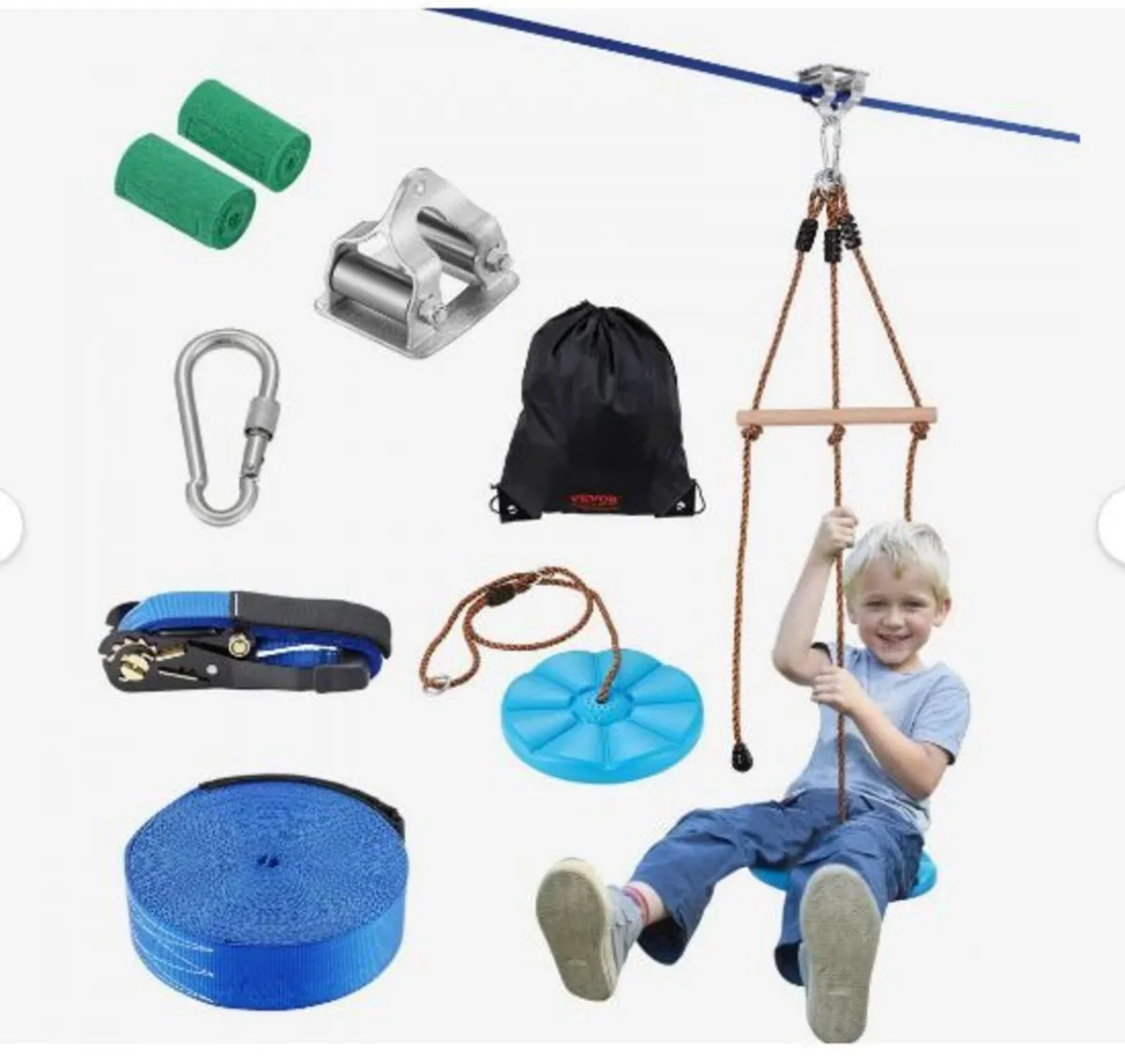 Zipline Kit for Kids and Adult, 52 ft - Image 1