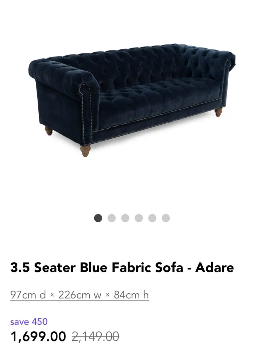 Navy sofa - Image 1