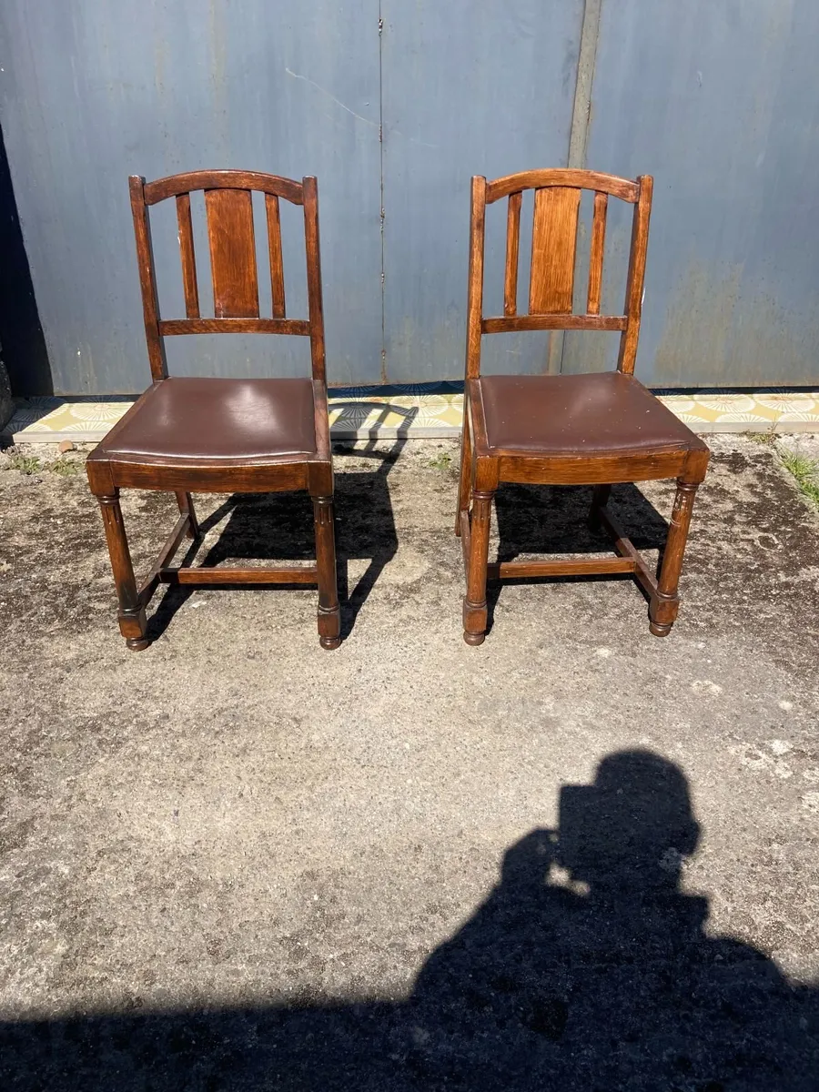 Vintage Chairs x 2 - Oak - Image 1