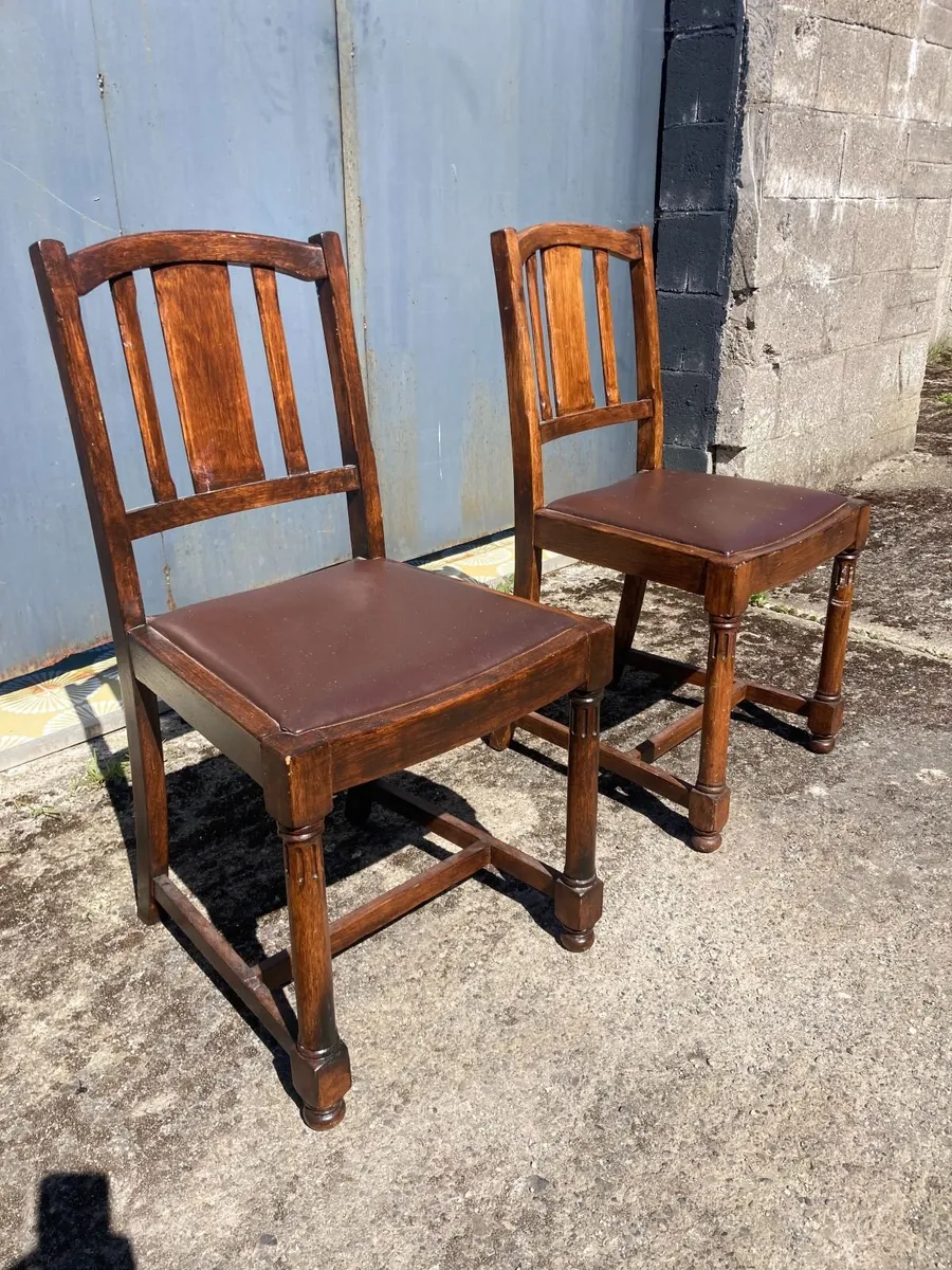 Vintage Chairs x 2 - Oak - Image 3