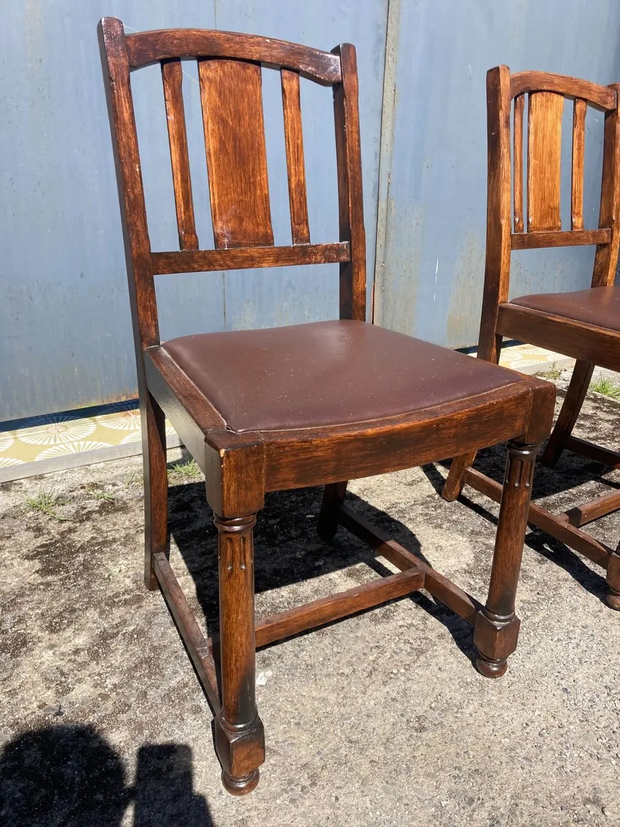 Vintage Chairs x 2 - Oak - Image 4