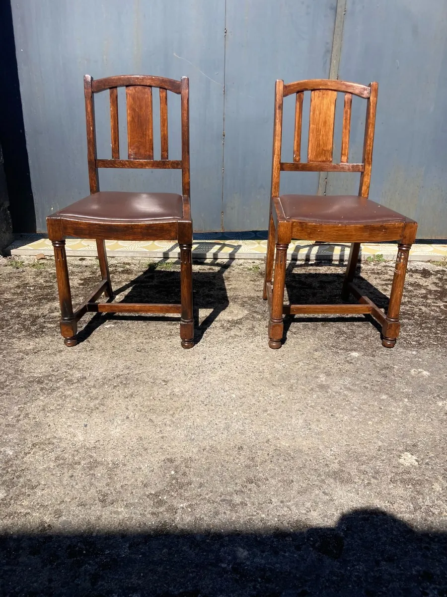 Vintage Chairs x 2 - Oak - Image 2