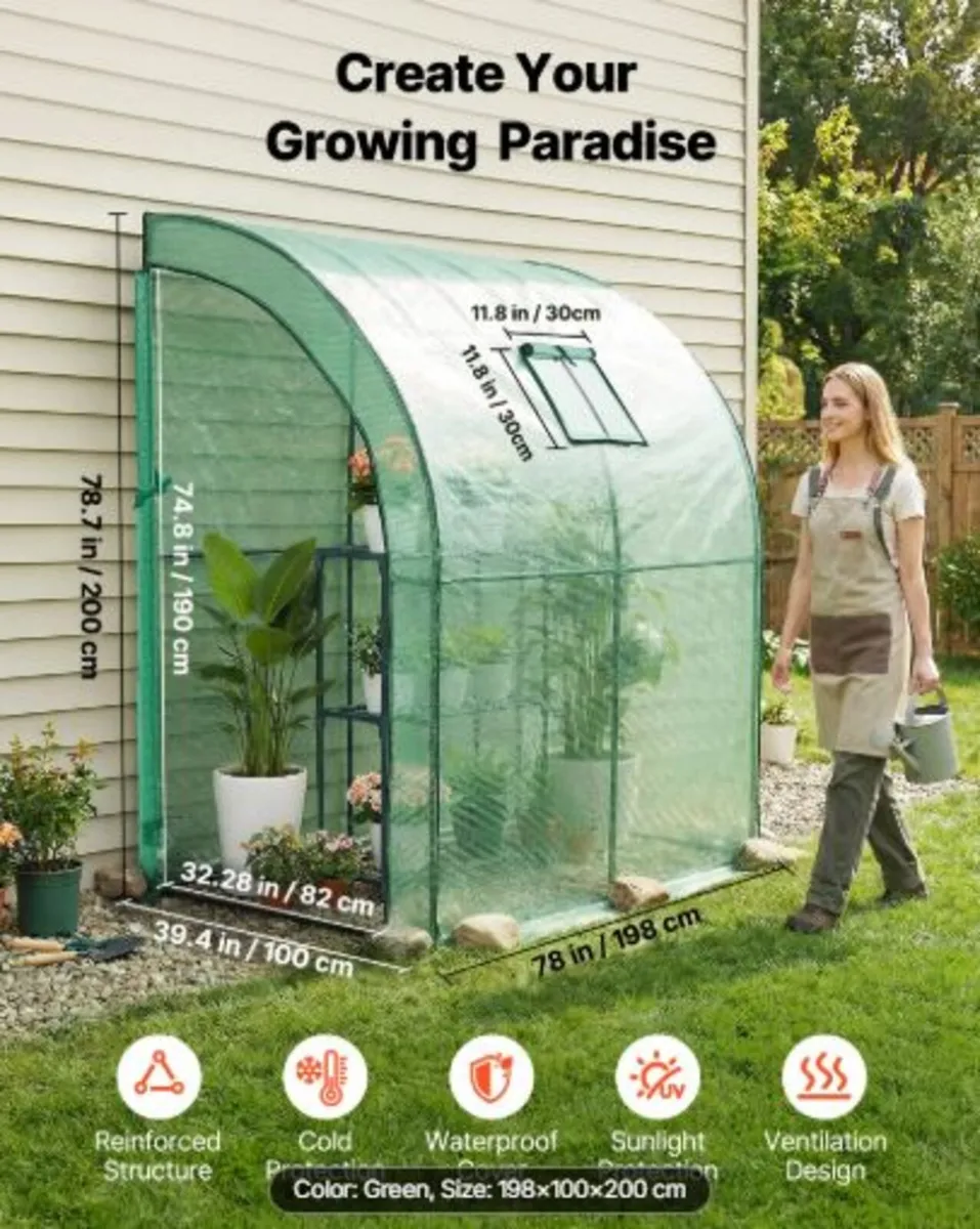 Walk-in Greenhouse, 198 x 100 x 200 cm Greenhouse - Image 2