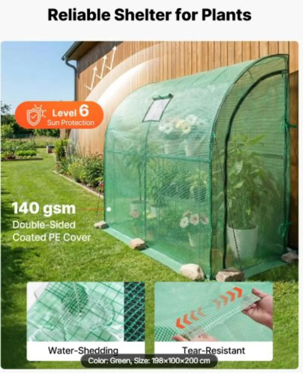 Walk-in Greenhouse, 198 x 100 x 200 cm Greenhouse - Image 3