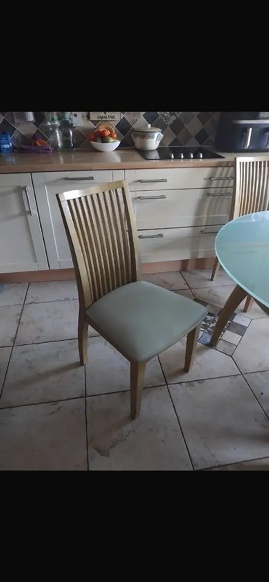Glass Circular Dining Table with 4 chairs - Image 4