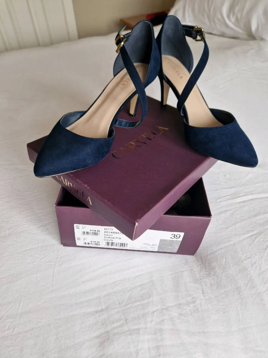 Carvela Navy Suedette Shoes - Image 2