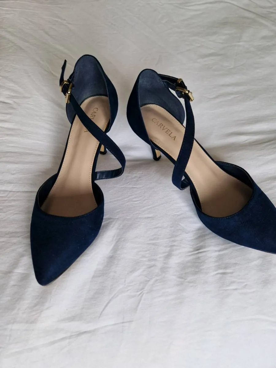 Carvela Navy Suedette Shoes - Image 4