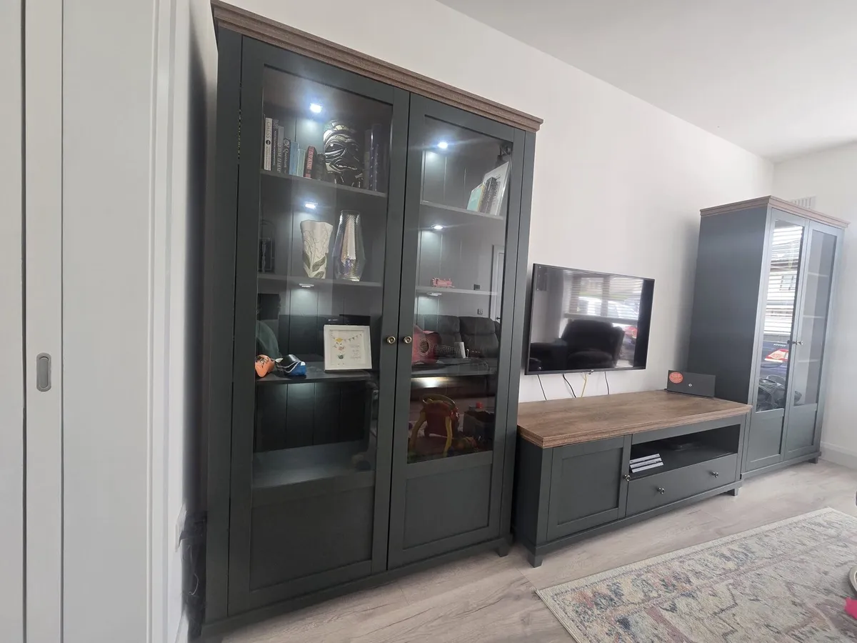 Wooden Display Cabinets + TV stand set