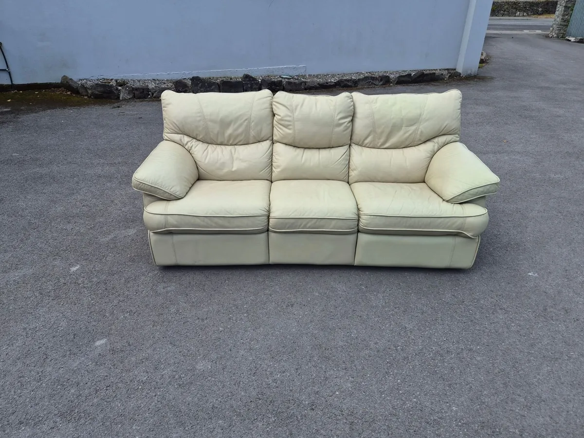 3 Seater Leather Recliner Sofa - Image 1