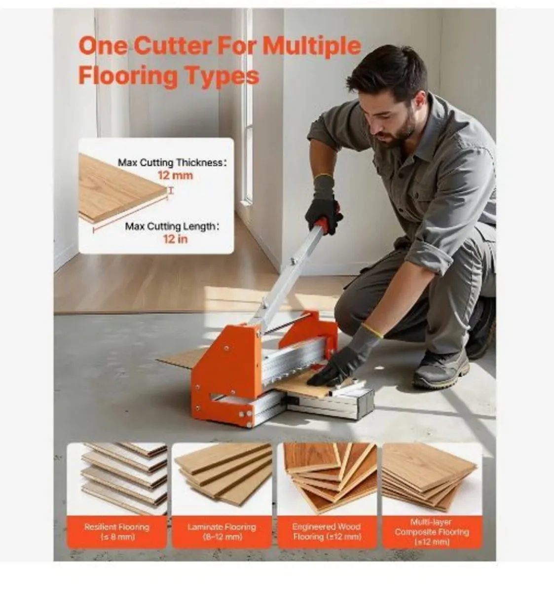 304.8mm Vinyl Floor Cutter, 12mm Thick Laminate - Image 2