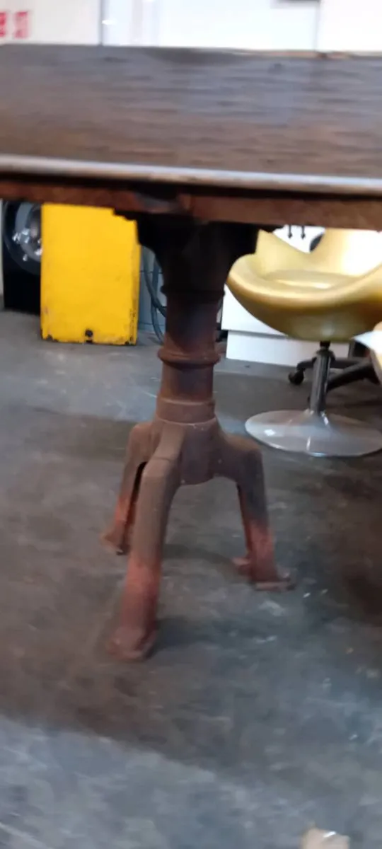 Antique Iron Tripod Table Base - Image 1