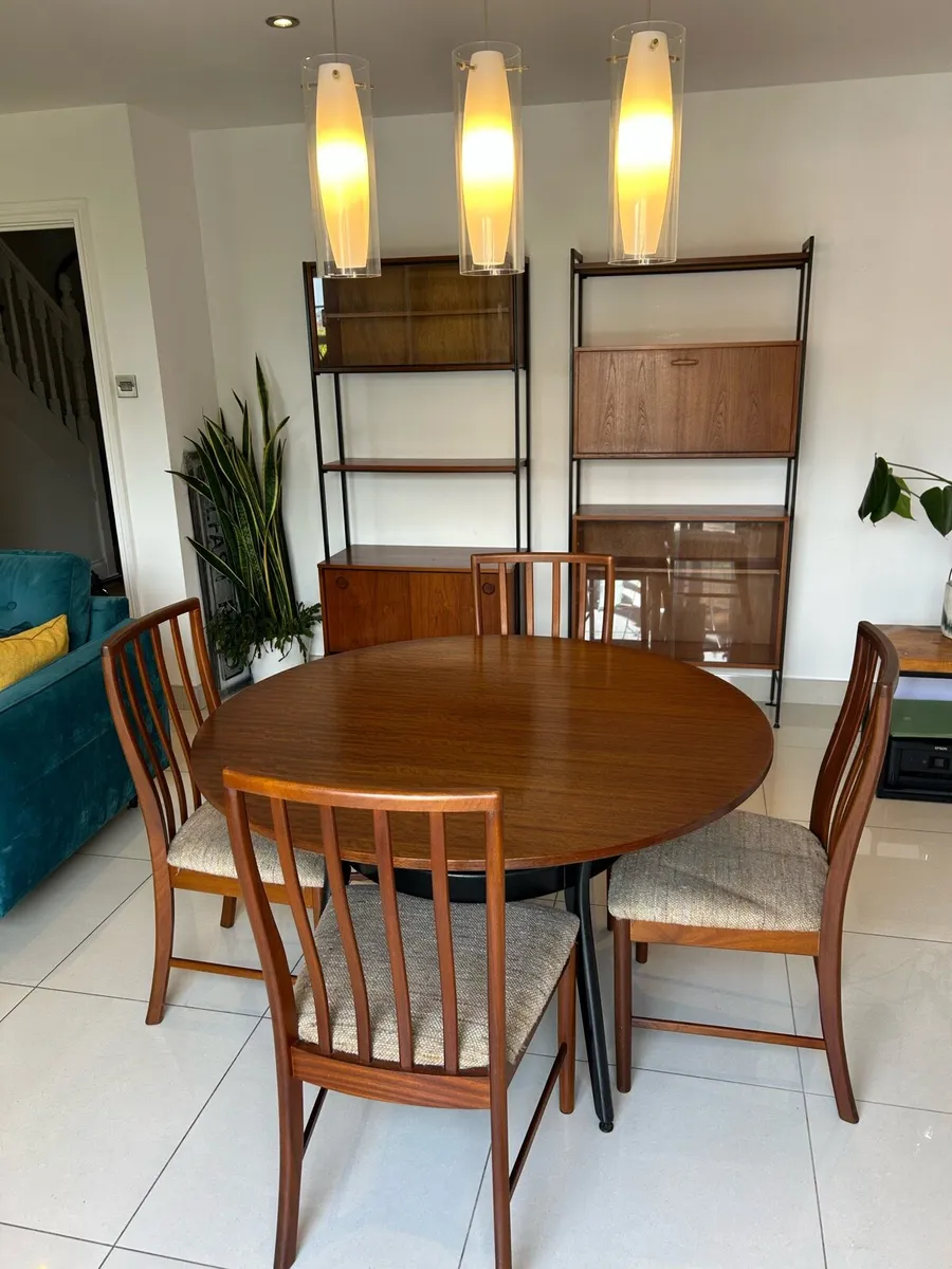 Mid century G plan and teak chair set - Image 1