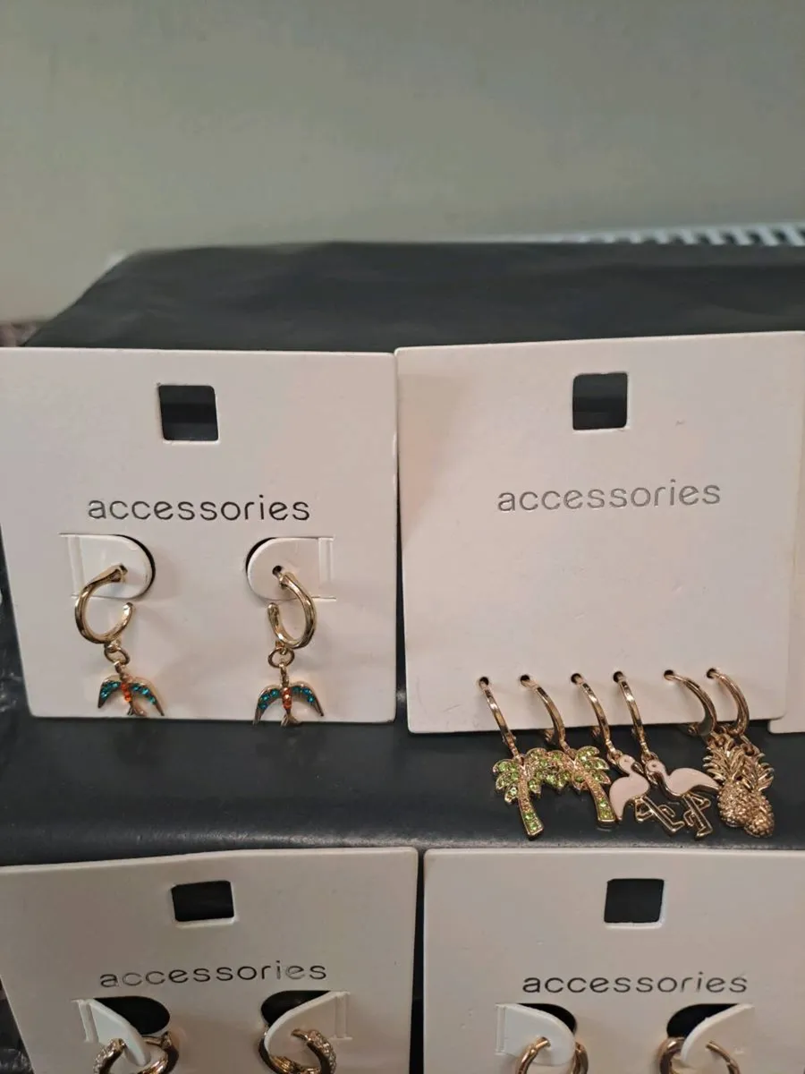Fun 10 Pairs Sparkly Statement Earrings Bundle - Image 2