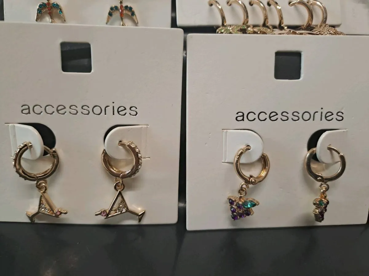 Fun 10 Pairs Sparkly Statement Earrings Bundle - Image 4