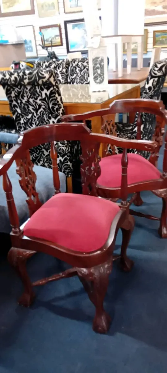 Decorative Mahogany Corner Chairs