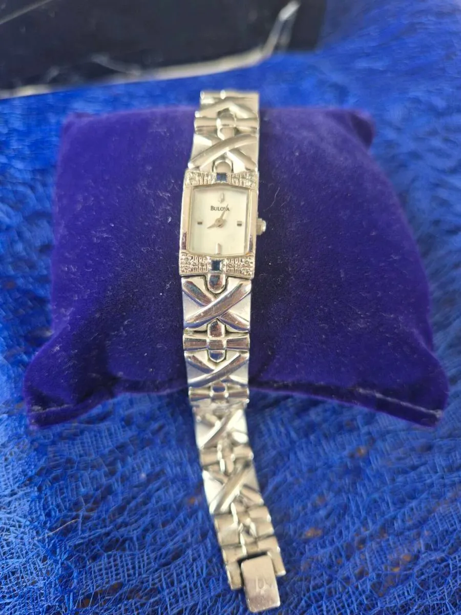 Bulova diamond and sapphire watch - Image 1