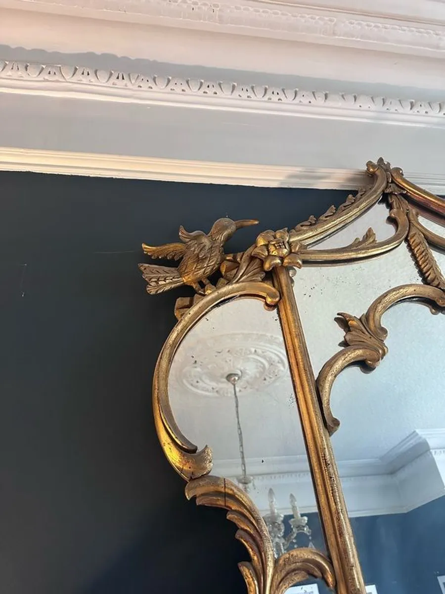 Large Antique Rococo Overmantel Mirror, Giltwood Statement Piece (150cm) - Image 3