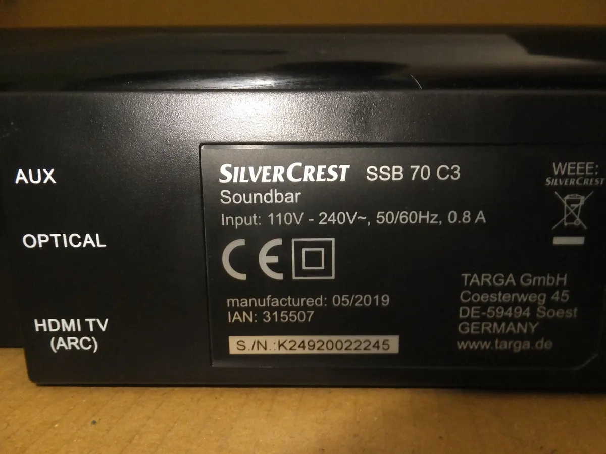 SilverCrest sound bar Bluetooth, AUX, USB - Image 2