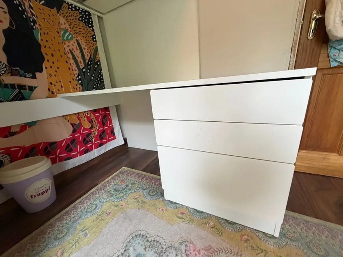 IKEA High Sleeper Bed with Desk, Wardrobe & Storage - Image 4