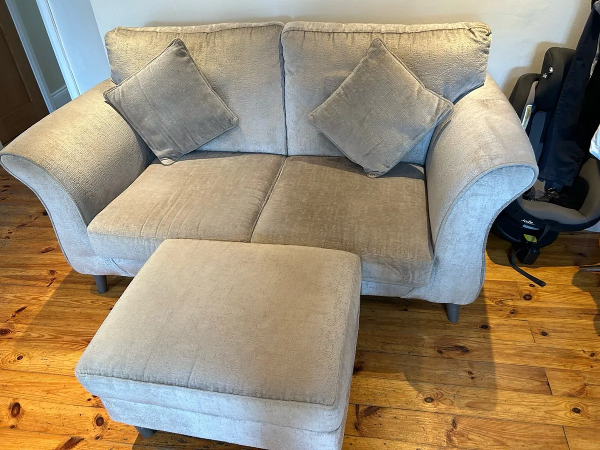 Sofa and footstool - Image 1