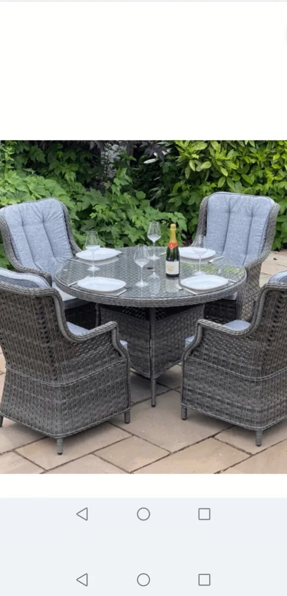 Brand New Dark Grey Rattan 4 Seater Garden Set - Image 1