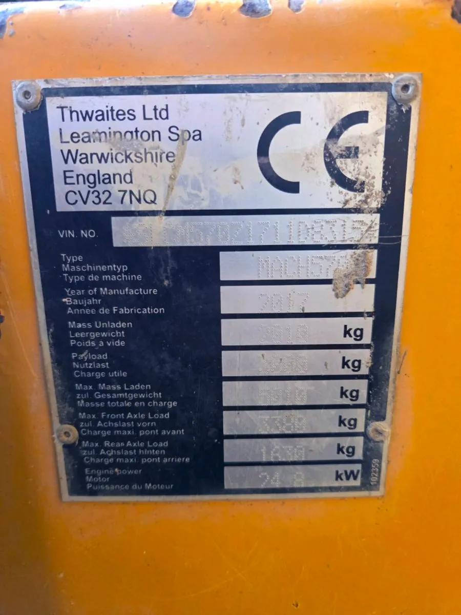 Thwaites 3 ton dumper - Image 2