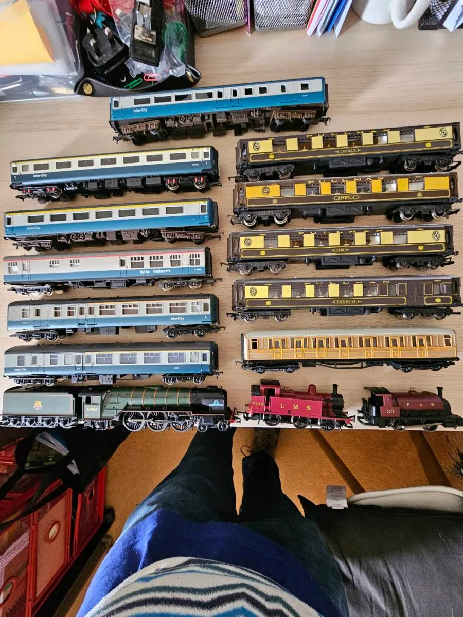 Model steam train and BR coach and pullman car tra - Image 1