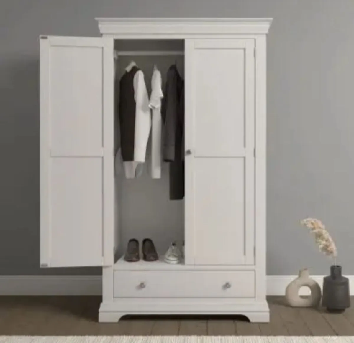 Bordeaux 2 Door Wardrobe Ivory