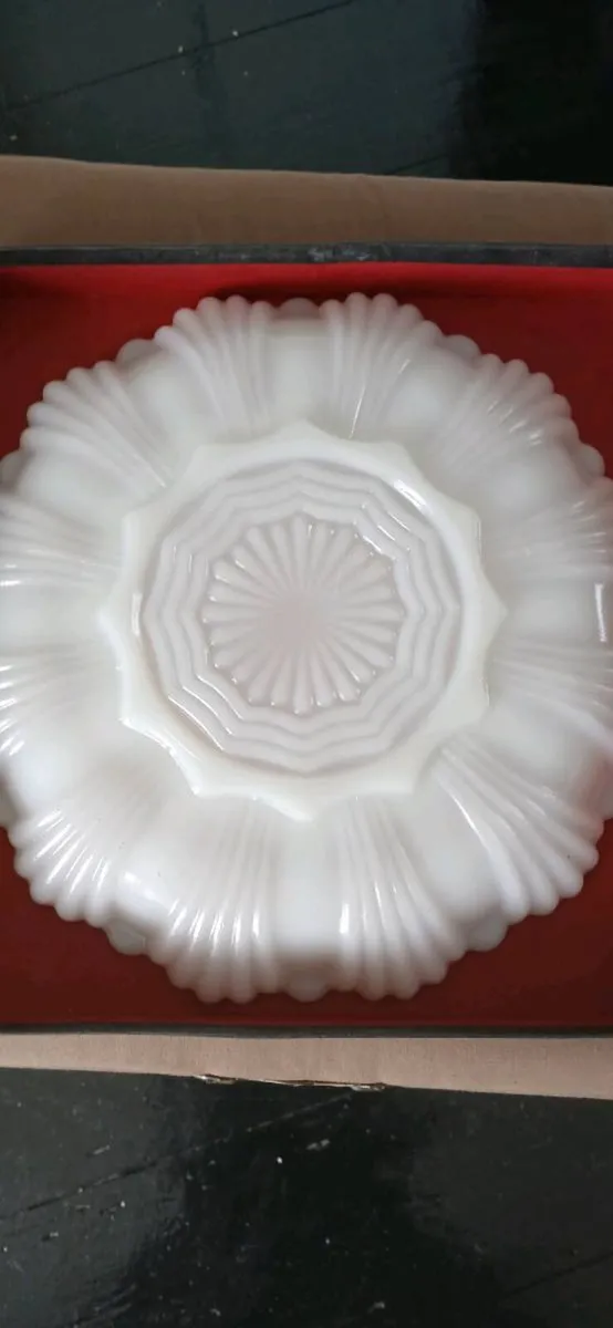 Mid-century Milk Glass Deviled Egg Plate - Image 3