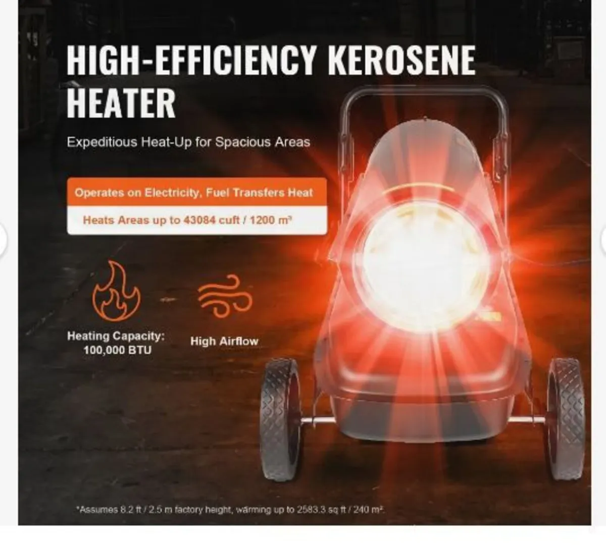 Kerosene/Diesel Forced Air Heater, 100000Btu - Image 1