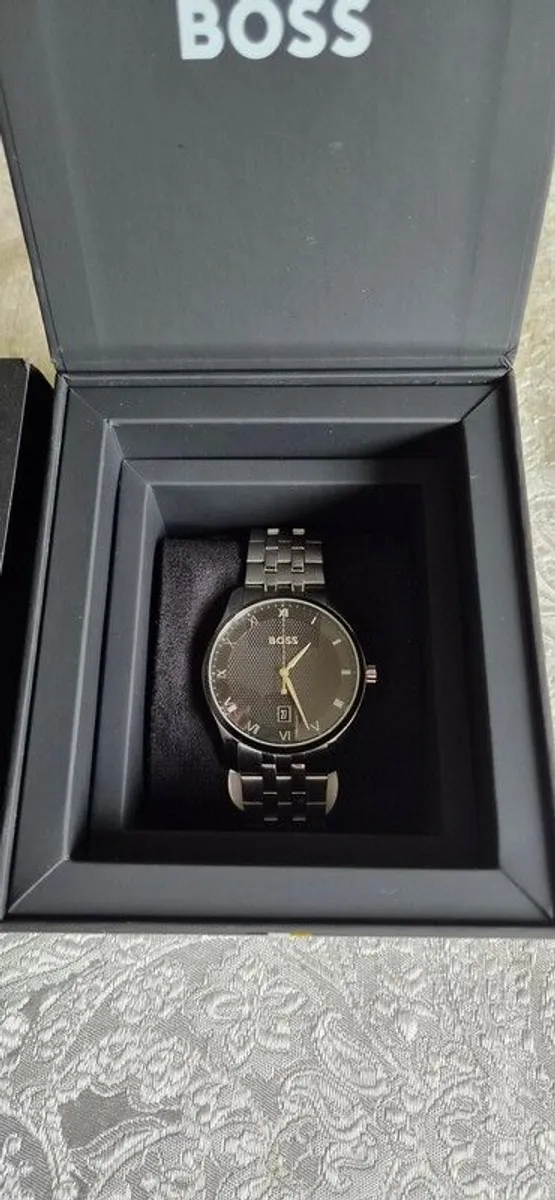 Boss Mens Principle Black Dial Watch, Silver - Maynooth - Image 1