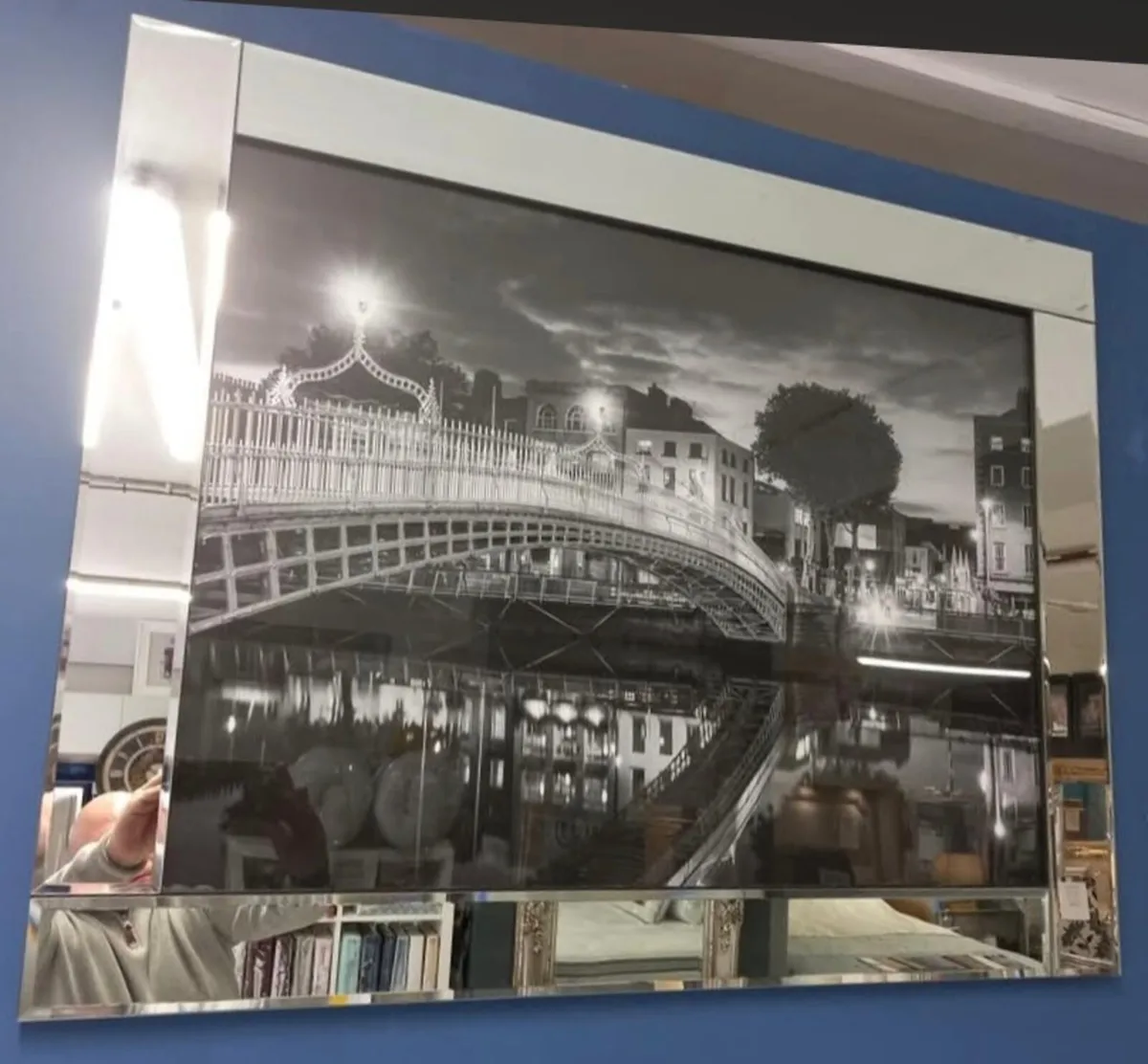 Mirror Framed Image Halfpenny Bridge - Image 1