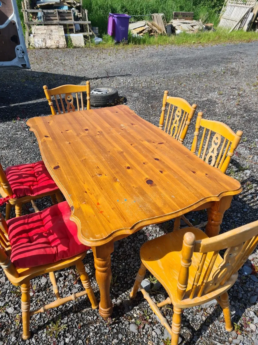 Large Kitchen Table with 6 chairs delivery locally - Image 1