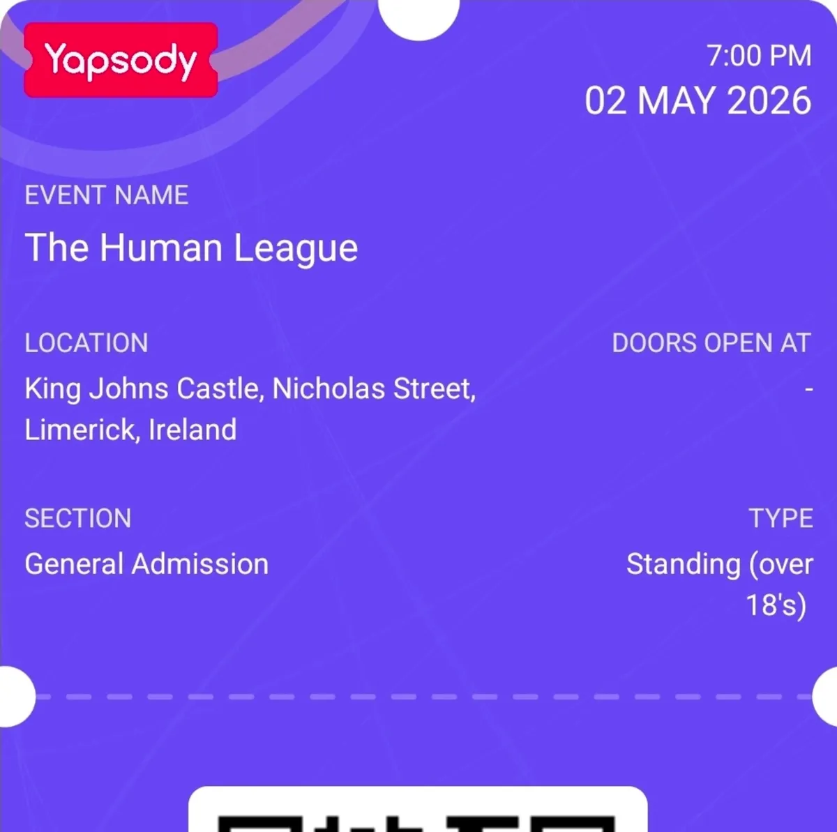 2 x Human League Tickets Limerick Sat 2-5-26 - Image 3