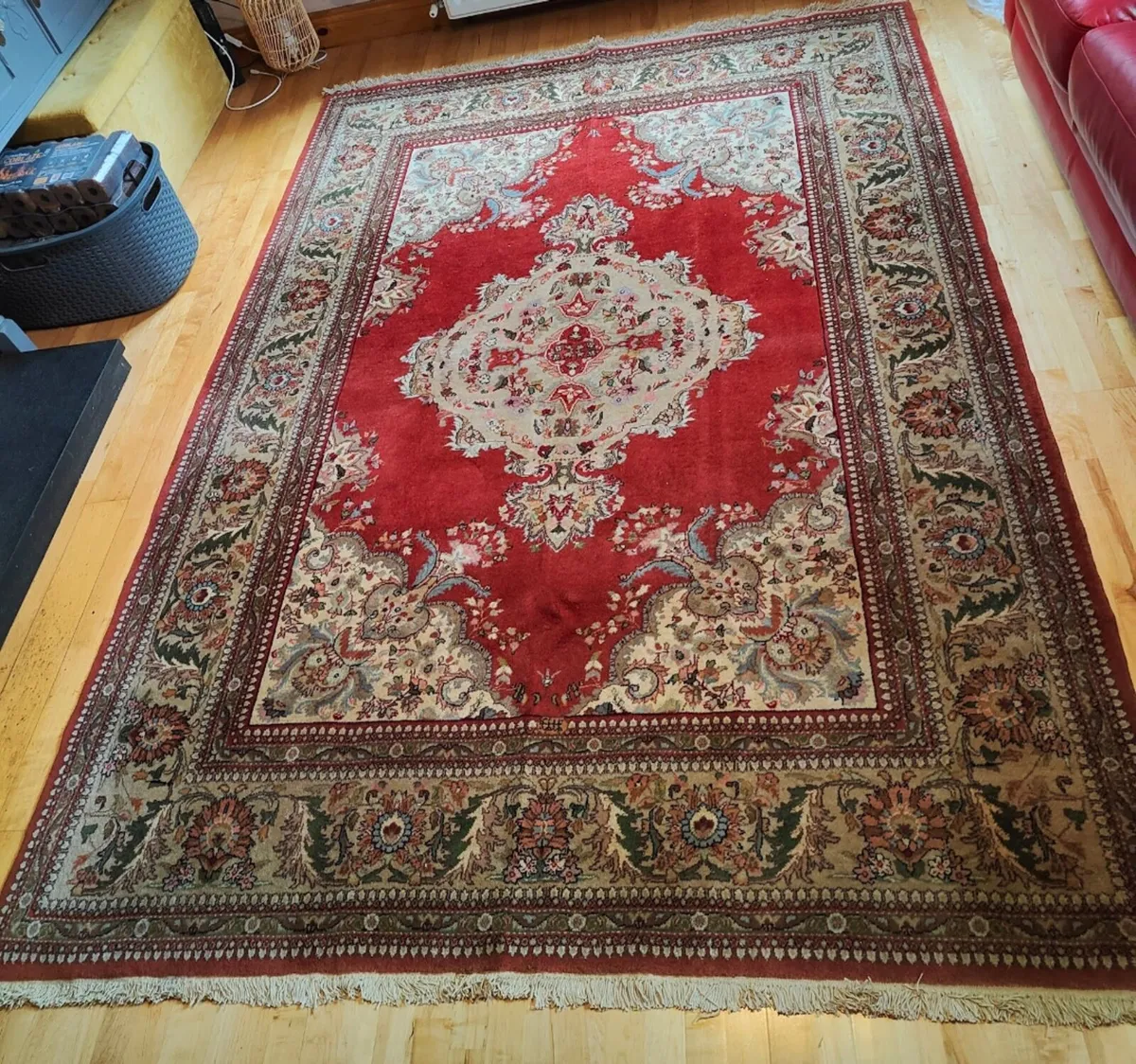 Signed Turkish Kayseri Hand Knotted Rug Carpet - Image 1