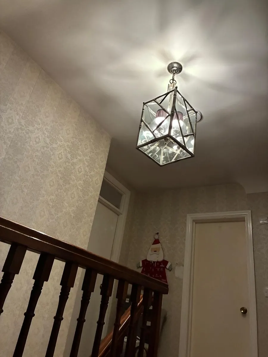 Libra antique silver bamboo ceiling light - Image 2