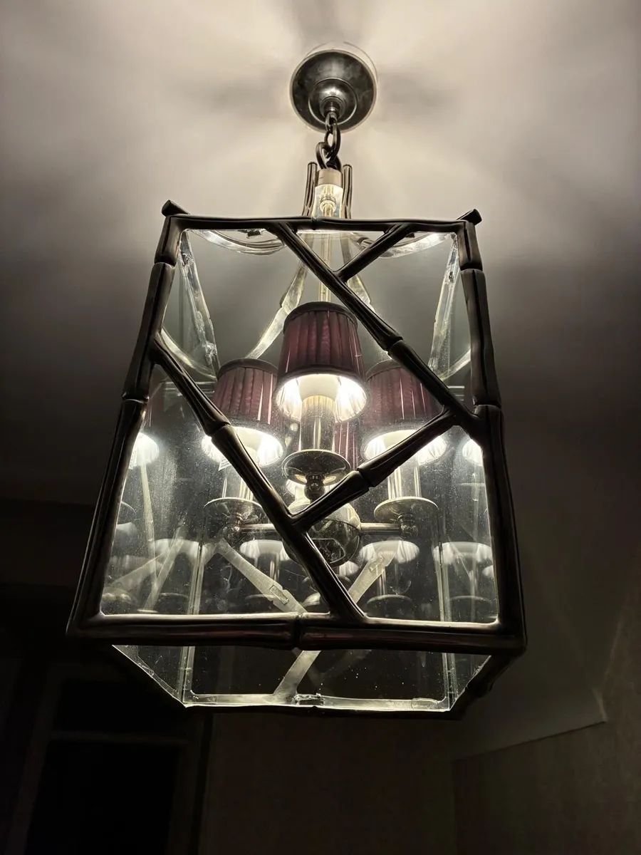 Libra antique silver bamboo ceiling light - Image 4